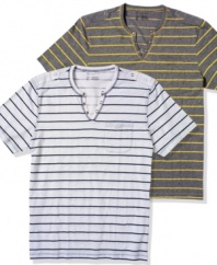 Take your t-shirt style to the next level with these striped shirts from INC International Concepts.