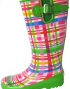 Sperry Top-Sider Women's Pelican Rain Boot,Pink/Green Plaid,9 US