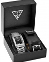 GUESS Leather Strap Boxed Set Mens Watch U95044G2