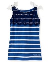 Add instant glamour to everyday basics with a bow-detailed stripe and lace tank from GUESS Kids.
