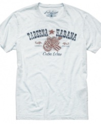 Cool down with a cocktail and some casual style with these weekend-ready t-shirt from Lucky Brand.