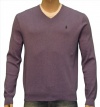 Polo Ralph Lauren Men's V-Neck Pima Cotton Sweater-Plum-XXL
