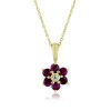 Effy Jewelry Effy® 14K Yellow Gold Ruby and Diamond Flower Pendant .65 Tcw.