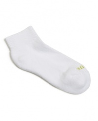Cushioned comfort is yours with these classic quarter-top socks by HUE. Comes in a pack of six.