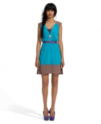 Colorblock rocks when Bar III puts an edgy spin on a classic, feminine silhouette!