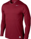 Nike 269610 Pro Combat Fitted Long Sleeve Crew - Team Maroon