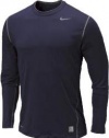 Nike 269610 Pro Combat Fitted Long Sleeve Crew - Obsidian