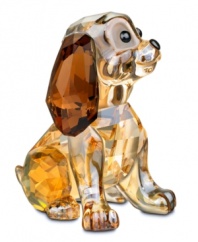 The spitting image of Danielle, Lady and the Tramp's prissy young pup, this Swarovski figurine sparkles in golden crystal with topaz ears. An irresistible collectible for Disney and dog lovers.