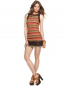 Chiffon trim and beading details add an opulent appeal to this sunset-striped Free People shift dress -- perfect for a summer day-to-night look!
