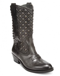 These Western-style boots feature stud details that step them into the moto trend; from Lucky Brand.