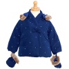 Baby Girls Size 24M Navy Polka Dot Bow Hooded Fall Winter Coat Jacket