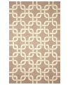 Chain-link chic! Liora Manne combines hand-hooking and hand-tufting techniques to achieve the rich, textural surface of this oatmeal and ivory-hued indoor/outdoor rug from the Promenade collection. UV stabilized to minimize fading, the elegant and durable rug is sure to please. Hose off for easy cleaning.
