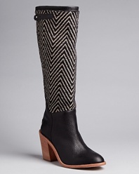 Transform any outfit into a style statement with these stand-out Loeffler Randall boots, with eye-catching, chevron-patterned shafts.