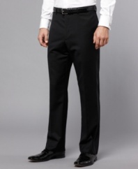 Invest in style and sophistication that will last a lifetime. These expertly tailored slim-fit tuxedo pants from Tommy Hilfiger offers top of the line refinement for any formal occasion.
