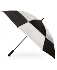 Totes tackles both the rain and wind with the durable vented design of this maximum coverage golf umbrella, a go-to for the greens.