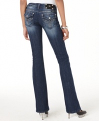 Get a curve-hugging fit with these Miss Me jeans, complete with a perfectly worn-in wash and flattering bootcut leg.