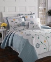 The Butterfly Meadow sham features a centered, whimsical florals and bright yellow butterflies across lofty quilting. With soft scalloped borders, this nature-inspired quilt is the perfect bedding solution for breezy spring and summer nights.