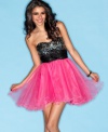 Be the hot and flirty belle of the ball in this deluxe party dress from Speechless that sports a fun skirt of vibrant tulle!