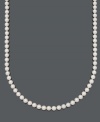Traditional excellence. Add class with this A grade, cultured freshwater pearl necklace (6-7 mm) by Belle de Mer. Clasp crafted in 14k gold. Approximate length: 16 inches.