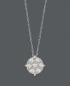 Let style come full circle in this dazzling diamond pendant. A cluster of round-cut diamonds (1/5 ct. t.w.) shine against a 14k white gold setting. Approximate length: 18 inches. Approximate drop: 3/8 inch.