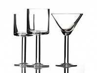 Calvin Klein's Bergen collection combines generous proportions and a thoroughly modern sensibility. Weighty, straight-sided pieces are mouthblown, hand-polished glass.