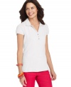 Style&co. builds a prettier polo, complete with puff sleeves and a feminine silhouette! (Clearance)