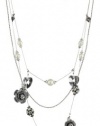 Betsey Johnson Crystal Hearts and Flowers Illusion Necklace