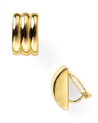 Gold plated and chicly sized. Lauren Ralph Lauren's ridged hoop earrings are a jewel box staple you'll reach for again and again.