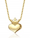 Alex Woo Little Rock Star Heart with Yellow Crown Pendant Necklace