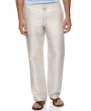 Stay stylish even when you're relaxing with these understated drawstring pants from Perry Ellis.