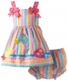 Rare Editions 2 Piece Baby-girls Newborn Striped Seersucker Dress