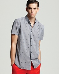 MARC BY MARC JACOBS Heart Check Short Sleeve Sport Shirt - Slim Fit
