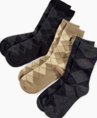 Always dapper in argyle.  These patterned socks are perfect for your preppy gentleman.