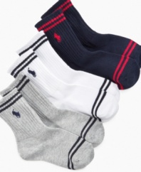 Dress him in the best from head to toe. Fill his drawer of basics with this three-pack of socks from Ralph Lauren.
