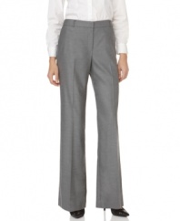 Jones New York outfits these petite pants with a stylish flared leg and a crisp crease at the center of the leg-perfectly polished for nine-to-five. (Clearance)