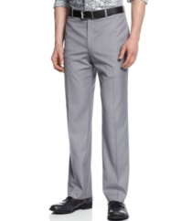 Straighten out your business style with these flat front pants from INC International Concepts.