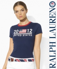 Celebrating Team USA's participation in the 2012 Olympic Games, an essential short-sleeved crewneck tee from Ralph Lauren with bold country details is designed from supremely soft cotton jersey.