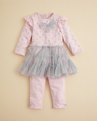 The comfort of pretty pajamas and the glamor of the ballet combine to charming effect in Little Me's adorable 2-piece set.