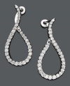 Every girl loves a little sparkle. Earrings combine a sophisticated loop design with dozens of round-cut diamonds (1/2 ct. t.w.). Crafted in 14k white gold. Approximate drop: 9/10 inch.