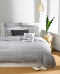 The Texture Stripe duvet cover incorporates modern, washed-out grey striping with the comfort of pure cotton. Mix with other Bar III accessories, shams and sheeting for your own original look. (Clearance)