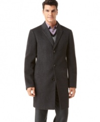 Coat call. Answer the season with this sophisticated, streamlined wool coat from DKNY.