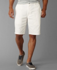 Walk this way! Comfortable flat-front shorts from Dockers will keep up with you all day long.