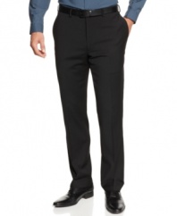 With a slim fit and a touch of stretch, these wool blend Calvin Klein pants are ready to go wherever the day takes you.