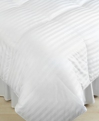 Featuring an indulgent, 500-thread count damask stripe cover and natural Siberian down fill, this Blue Ridge down comforter wraps you in the luxury of comfort and quality. Oversized and overfilled, with baffle box construction to prevent cold spots and generate warmth.