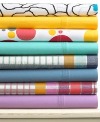 Outfit your kid's room in style with these 300-thread count sheet sets, featuring vibrant colors and modern patterns for a fun and playful feel.