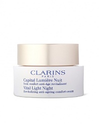 Expert anti-aging skin care that restores deep luminosity and firmness during the night thanks to the exceptional revitalizing benefits of two pioneer plants and palmitoyl glycine. A deliciously soft night cream and essential partner to Vital Light Day that revitalizes skin during the night to restore deep luminosity on waking. Thanks to the exceptional benefits of two pioneer plants and palmitoyl glycine, skin appears firmer and more luminous. Smoothing, line-control skin care helps encourage optimal skin nutrition to restore fresh, healthier-looking skin.