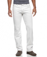 Change out your normal denim for this on-trend pair of white wash jeans from Marc Ecko Cut & Sew.