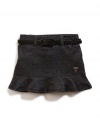 GUESS Kids Girls Knit Denim Flip Skirt with Belt, BLACK (4)