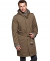 Rock the rain. This hooded coat from Kenneth Cole gets you ready to go, weather or not.