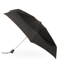 Stay dry on the go with the classic convenience of this dependable travel umbrella from Totes, featuring automatic open and close for easy use.